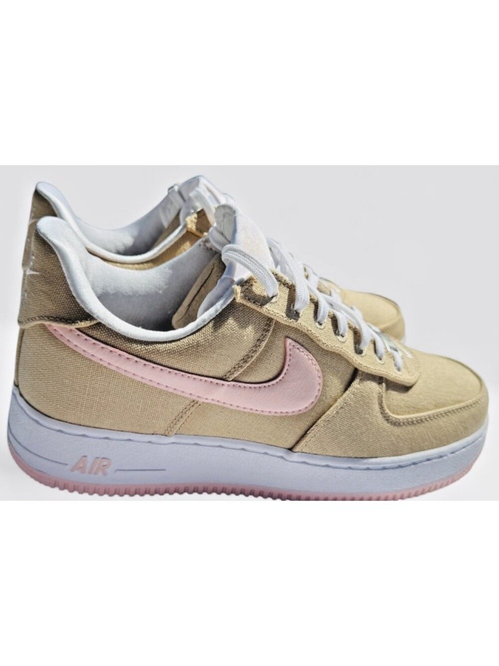 Nike Air Force 1 Men Casual Shoes Retro LL QS AF1 Linen Canvas Pink Size 9